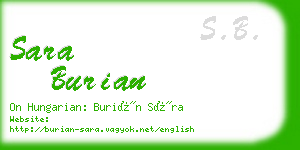 sara burian business card